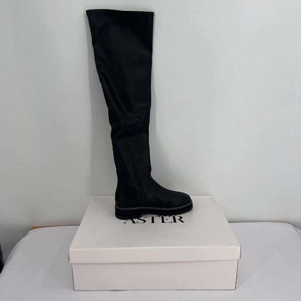 Aster Kandi Ecoflex Over-the-Knee Black Boots – Size 8 NWBox
